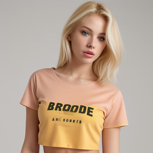  Blonde woman with a crop t shirt