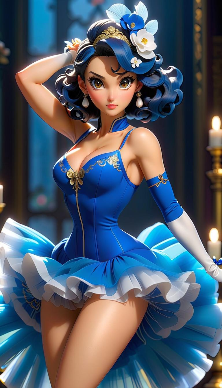  anime artwork Полностью голая , porcelain statuette in ultramarine color of a with an elegant figure in dance, огромная голая грудь, spicy pose , a ballerina in various dance poses, in a short transparent tutu with muscular pumped legs, a big bust and a neat , fantastically, romantically, dynamically, sensually, aesthetically.picturesque, oil.faberge style. . anime style, key visual, vint, studio anime, highly detailed, sticker hyperrealistic, full body, detailed clothing, highly detailed, cinematic lighting, stunningly beautiful, intricate, sharp focus, f/1. 8, 85mm, (centered image composition), (professionally color graded), ((bright soft diffused light)), volumetric fog, trending on instagram, trending on tumblr, HDR 4K, 8K