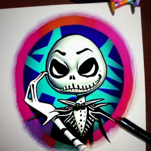  Jack skellington with colorful added