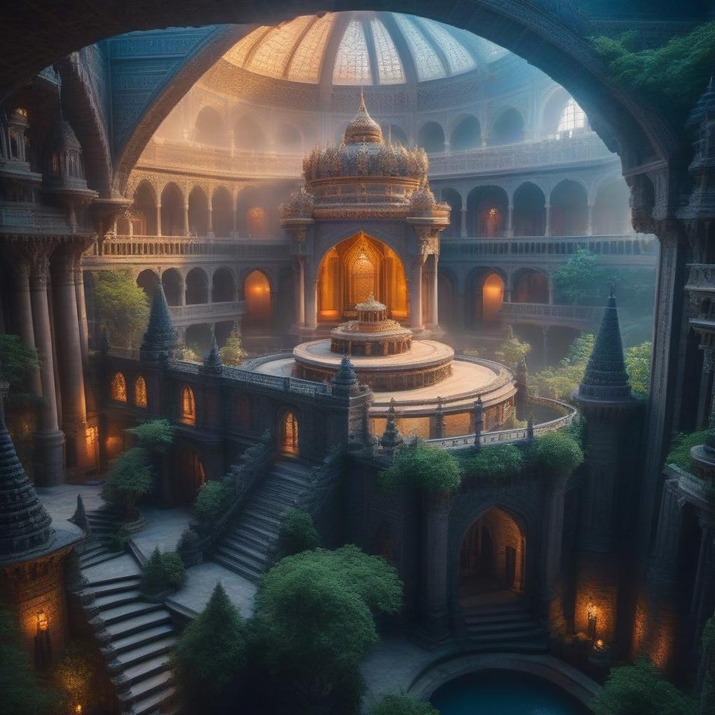  A fantastic palace hyperrealistic, full body, detailed clothing, highly detailed, cinematic lighting, stunningly beautiful, intricate, sharp focus, f/1. 8, 85mm, (centered image composition), (professionally color graded), ((bright soft diffused light)), volumetric fog, trending on instagram, trending on tumblr, HDR 4K, 8K