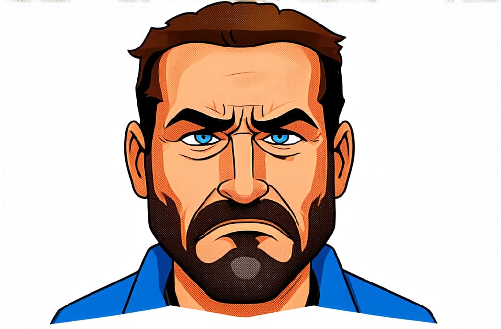  face of pissed off man isolated on white background, close up, funny cartoon illustration ar 3:2 {prompt}, maximum details