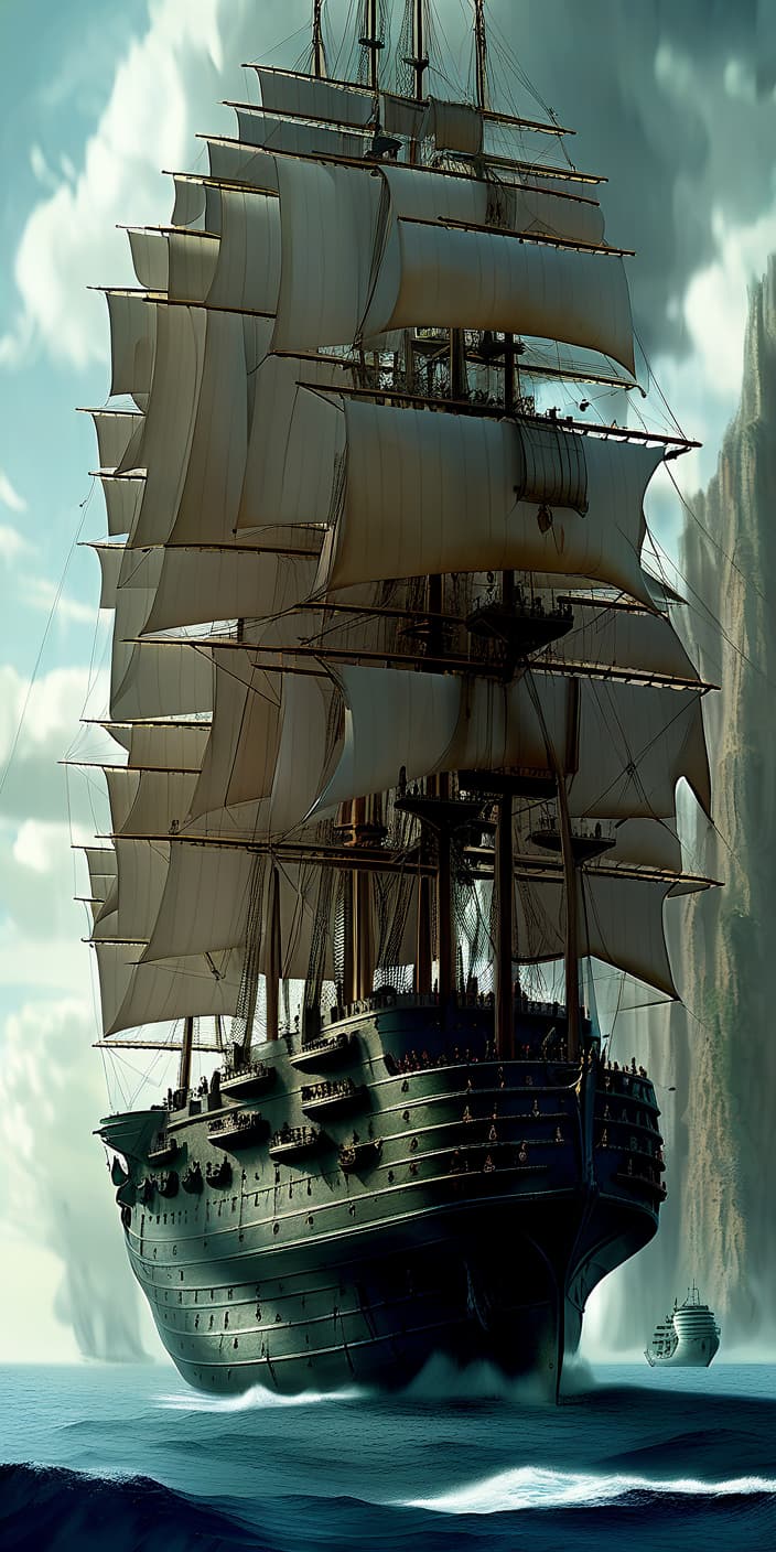  concept art 3. ship . digital artwork, illustrative, painterly, matte painting, highly detailed