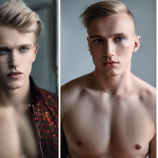 portrait+ style Russian LGBT queer twink blonde hunk dude face