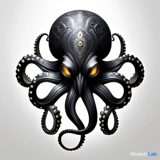  a cybernetic octopus using gold silver and black,(tattoo), tattoo design hyperrealistic, full body, detailed clothing, highly detailed, cinematic lighting, stunningly beautiful, intricate, sharp focus, f/1. 8, 85mm, (centered image composition), (professionally color graded), ((bright soft diffused light)), volumetric fog, trending on instagram, trending on tumblr, HDR 4K, 8K