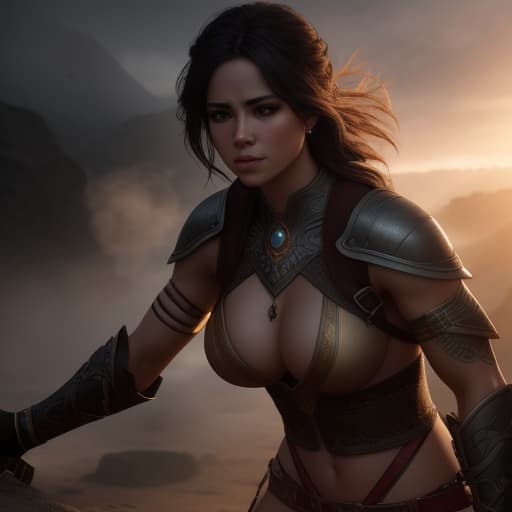  naked female warrior , High quality, High resolution, highly detailed, cinematic lighting, intricate, sharp focus, (centered image composition), (professionally color graded), ((bright soft diffused light)), volumetric fog, trending on instagram, HDR 4K, 8K