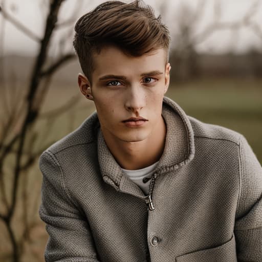 portrait+ style Czech Republic twink brunette hunk dude face