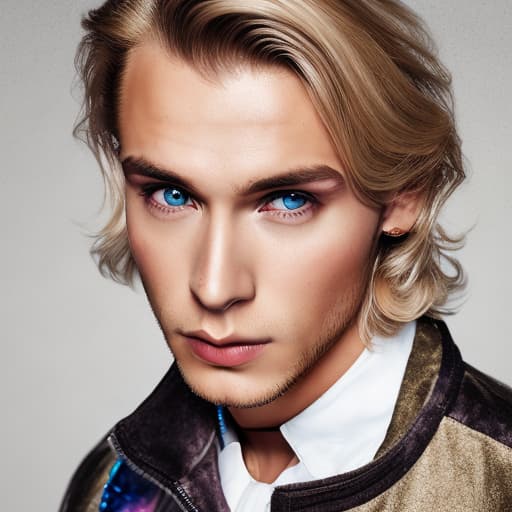 portrait+ style Russian LGBT queer TV actor blonde hunk dude face