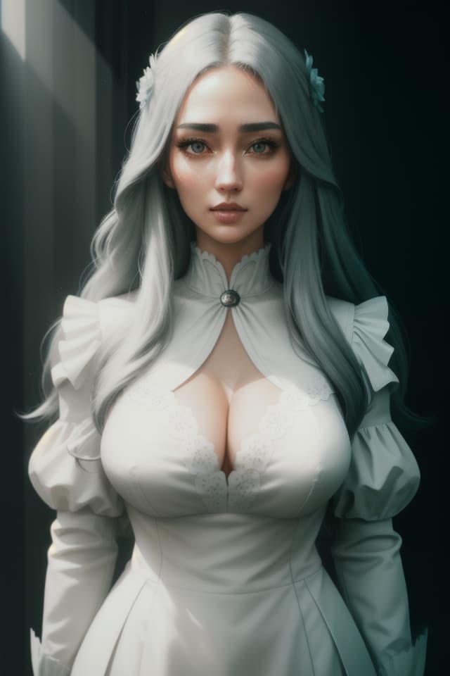  masterpiece,best quality,ultra-detailed, face, round face,,,__uniform,full body,long_hair,silver_hair,messy_hair,medium_s,finely detailed eyes and detailed face,bloom,beautiful detailed glow,_,female , hyperrealistic, full body, detailed clothing, highly detailed, cinematic lighting, stunningly beautiful, intricate, sharp focus, f/1. 8, 85mm, (centered image composition), (professionally color graded), ((bright soft diffused light)), volumetric fog, trending on instagram, trending on tumblr, HDR 4K, 8K