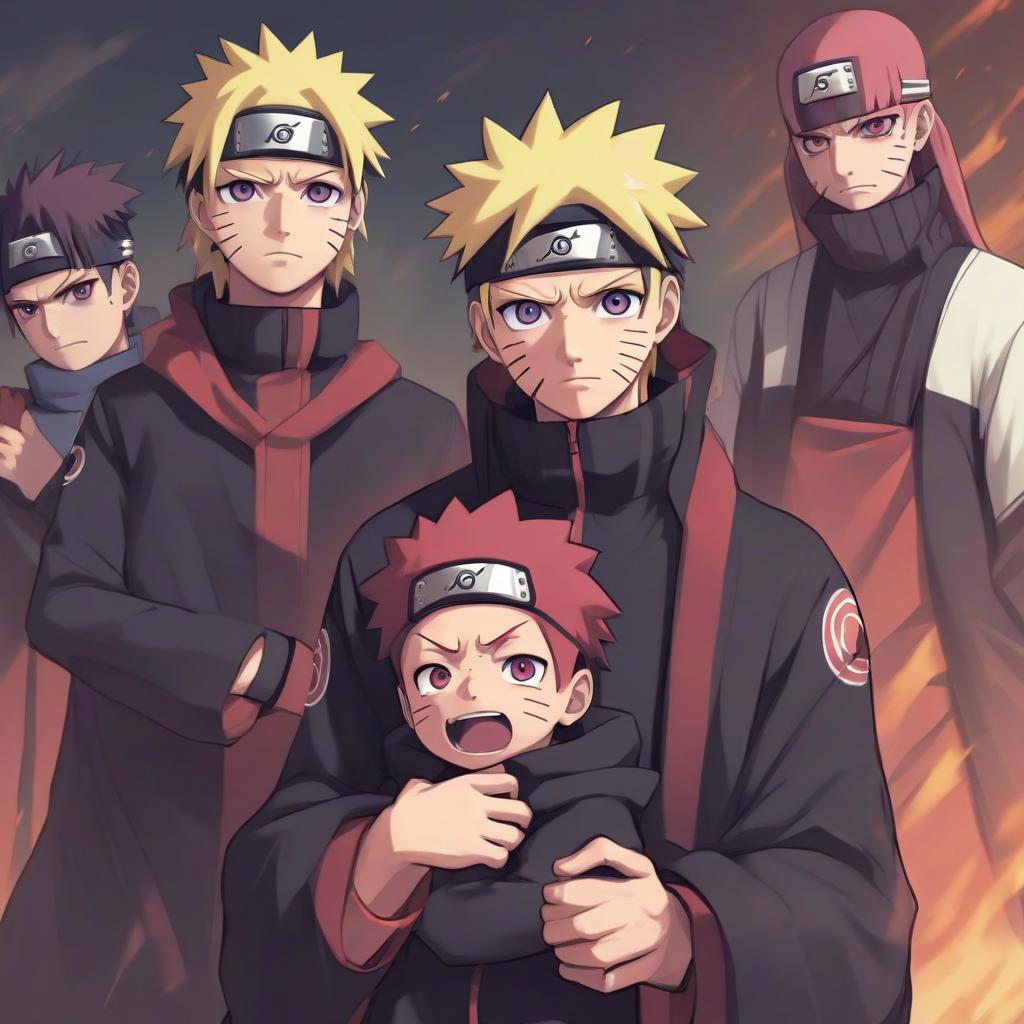  unexpectedly, akatsuki became children and naruto became their father