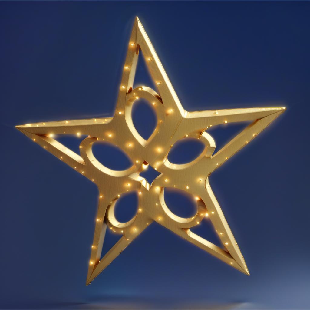  professional 3d model christmas star with lights . octane render, highly detailed, volumetric, dramatic lighting, civitai