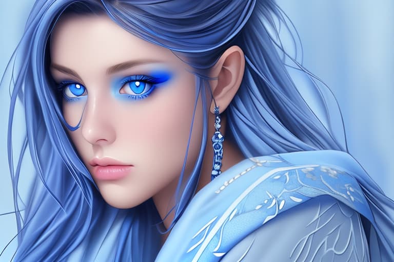  Blue colored eyes woman