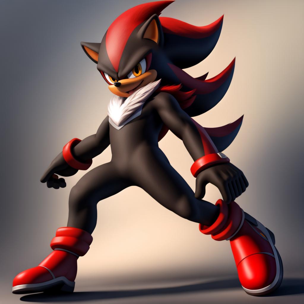  Shadow the hedgehog (full body), open eyes, digital art, masterpiece, 4k, fine details,