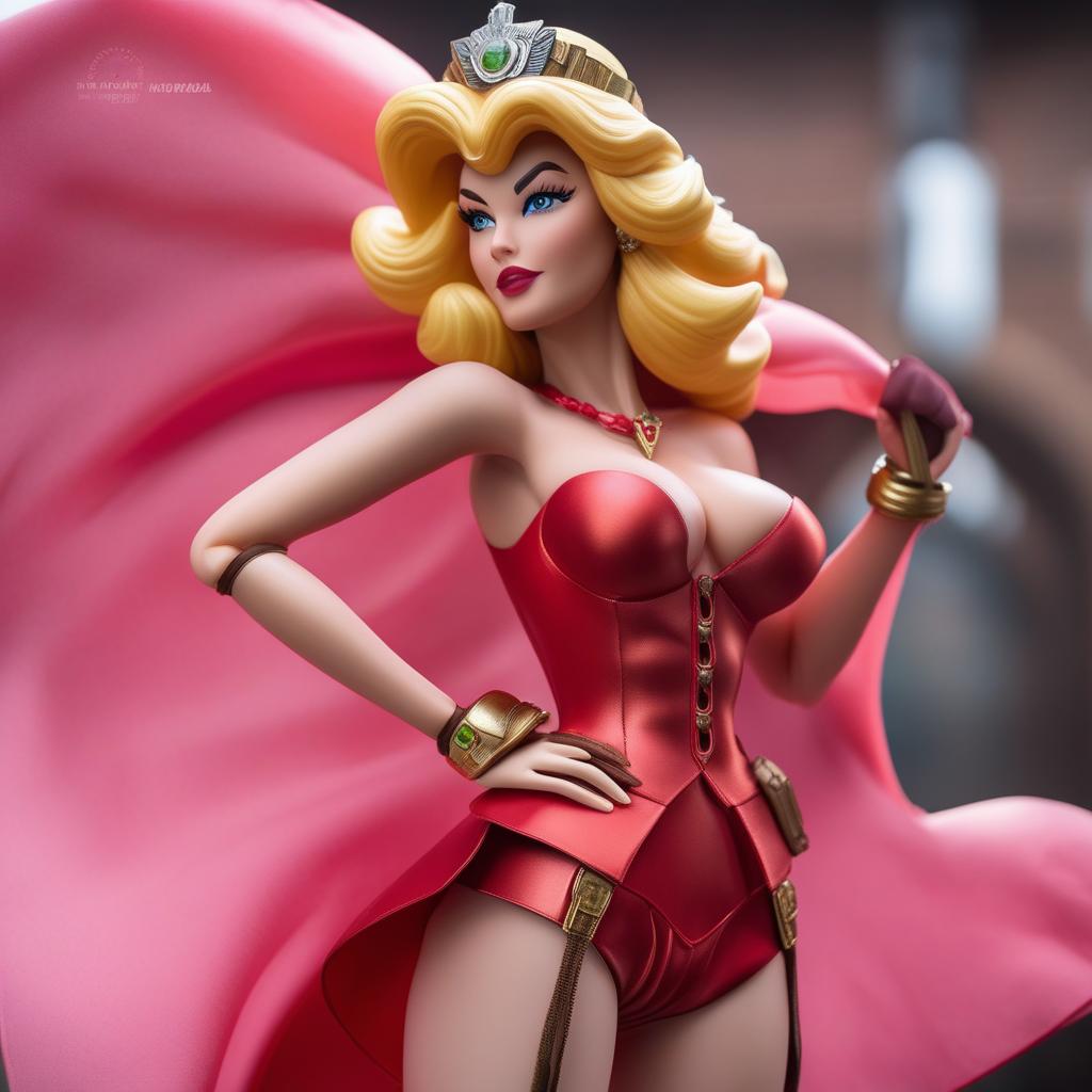  princess peach as scarlett from 1980's gi joe cartoon hyperrealistic, full body, detailed clothing, highly detailed, cinematic lighting, stunningly beautiful, intricate, sharp focus, f/1. 8, 85mm, (centered image composition), (professionally color graded), ((bright soft diffused light)), volumetric fog, trending on instagram, trending on tumblr, HDR 4K, 8K