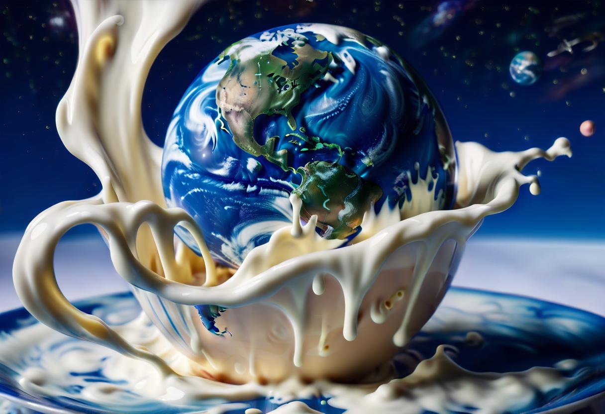  planet earth from milk