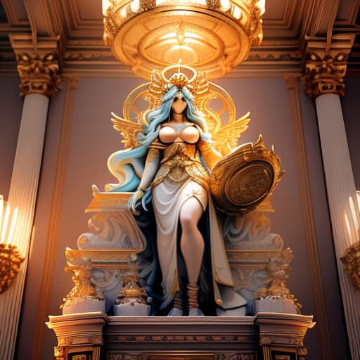  anime style, full length nude image of Themis, goddess of justice, blindfolded, scales of justice in one hand, sword in the other, standing in a large courtroom, rich decorations and columns in the background, soft lighting creates spectacular shadows, intricate patterns, spirited and noble facial expression, detailed features, high texture detail, detailed scenery in the background, vintage anime, justice theme, regal atmosphere, symbolic elements hyperrealistic, full body, detailed clothing, highly detailed, cinematic lighting, stunningly beautiful, intricate, sharp focus, f/1. 8, 85mm, (centered image composition), (professionally color graded), ((bright soft diffused light)), volumetric fog, trending on instagram, trending on tumblr, HDR 4K, 8K