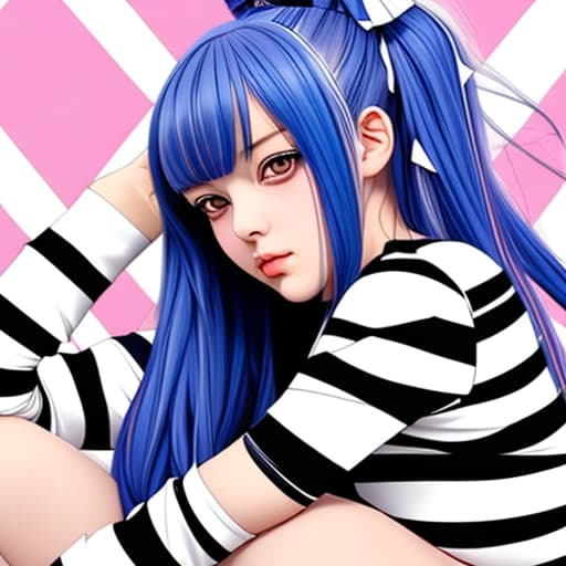  Cute Anime Girl With White stripes on her hair