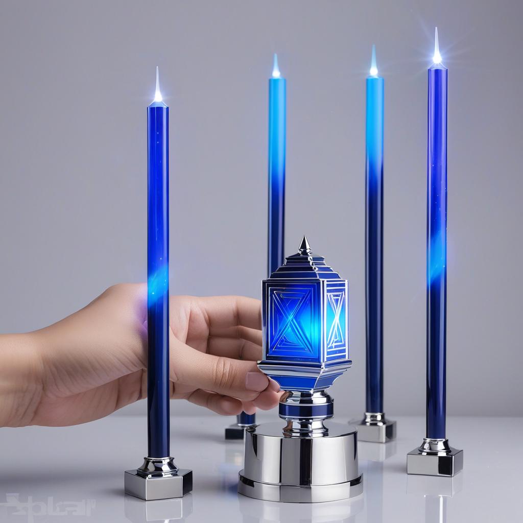  k pop lightstick dark blue starlights with box, award winning, professional, highly detailed, masterpiece