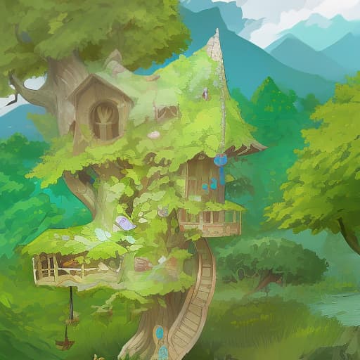  tree house, character, full body, concept design, sheet, ultra wide view, ultra detailed