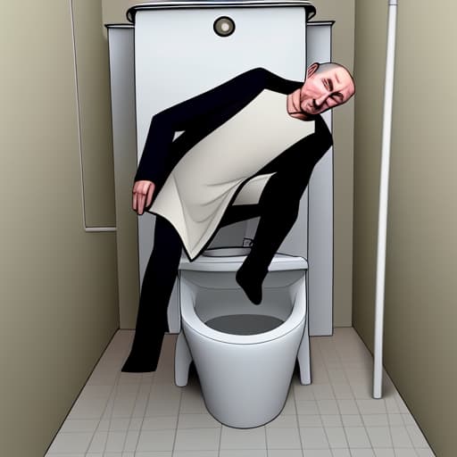  Vladimir Putin slipping head first into a open toilet