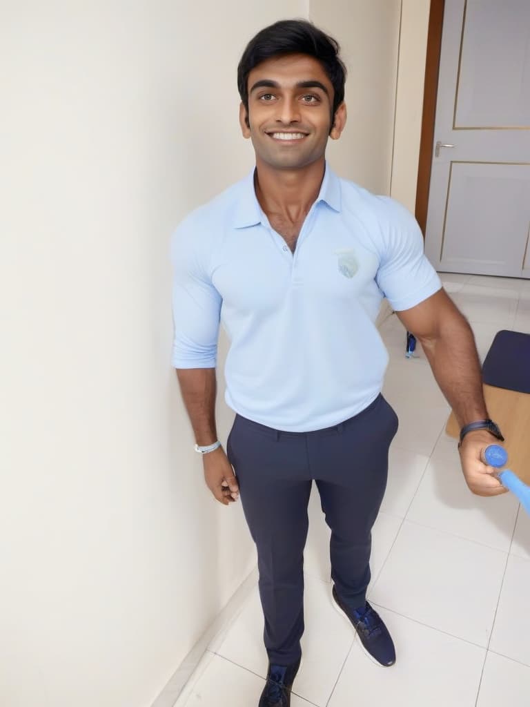  a handsome muscular indian man competing at the olympics