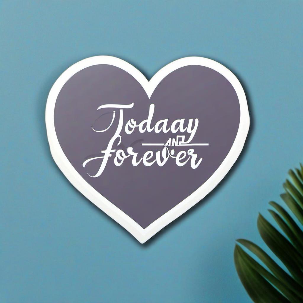  minimalist style the phrase "today and forever together" in russian creates the shape of the heart . simple, clean, uncluttered, modern, elegant, sticker