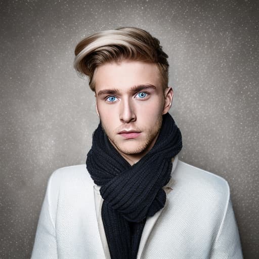 portrait+ style Russian queer blogger blonde hunk dude face