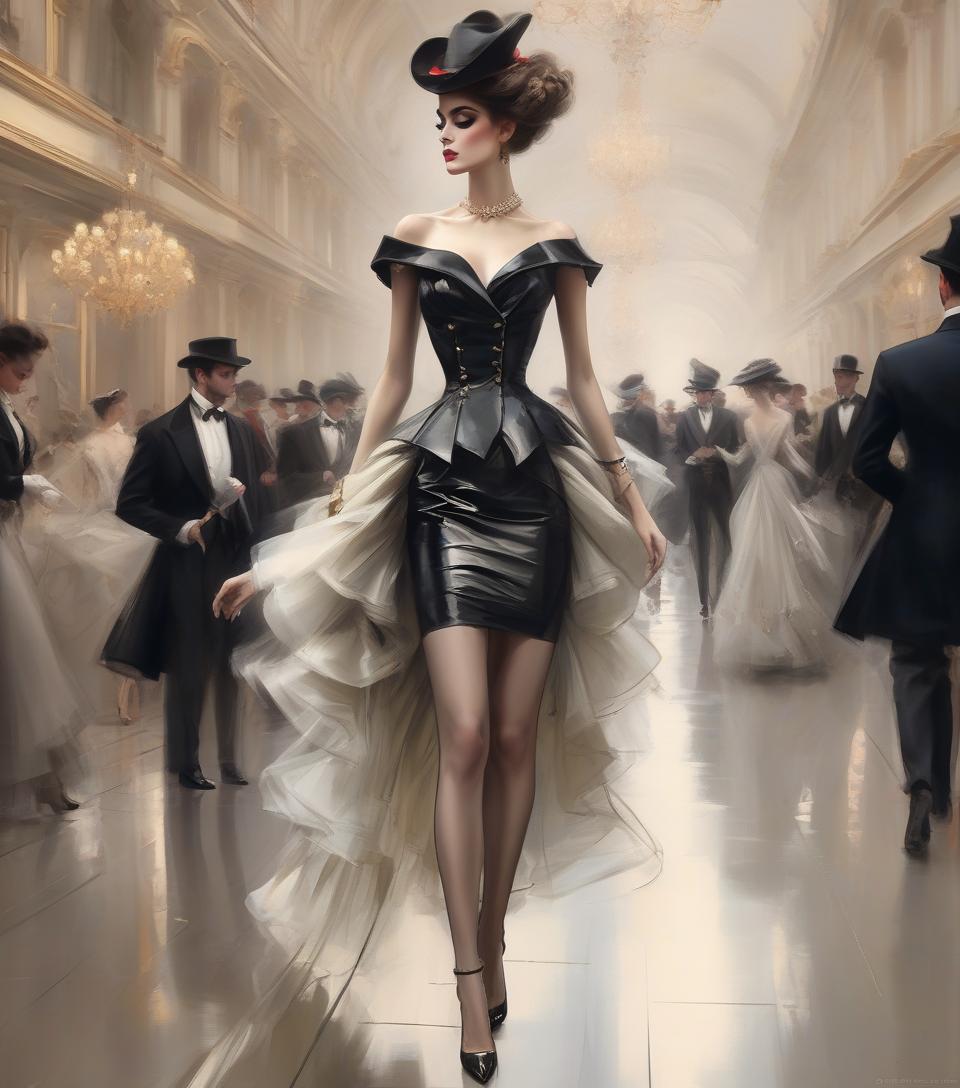  concept art fashionista, inspired by style of runway reflections x giovanni boldini, romantic french chic, ultra realism, mid shot . digital artwork, illustrative, painterly, matte painting, highly detailed