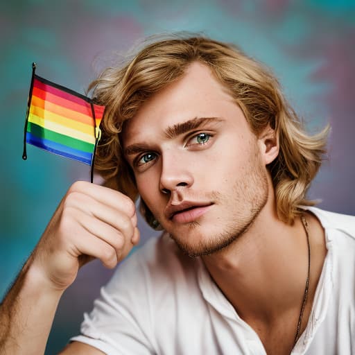 portrait+ style German LGBT queer twink blonde hunk dude face