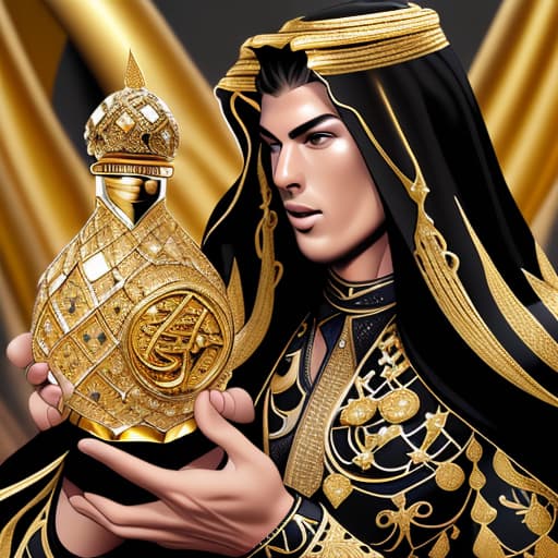  Black and gold Arabic perfume bottle with inspiration of Cristiano Ronaldo in Saudi Arabia