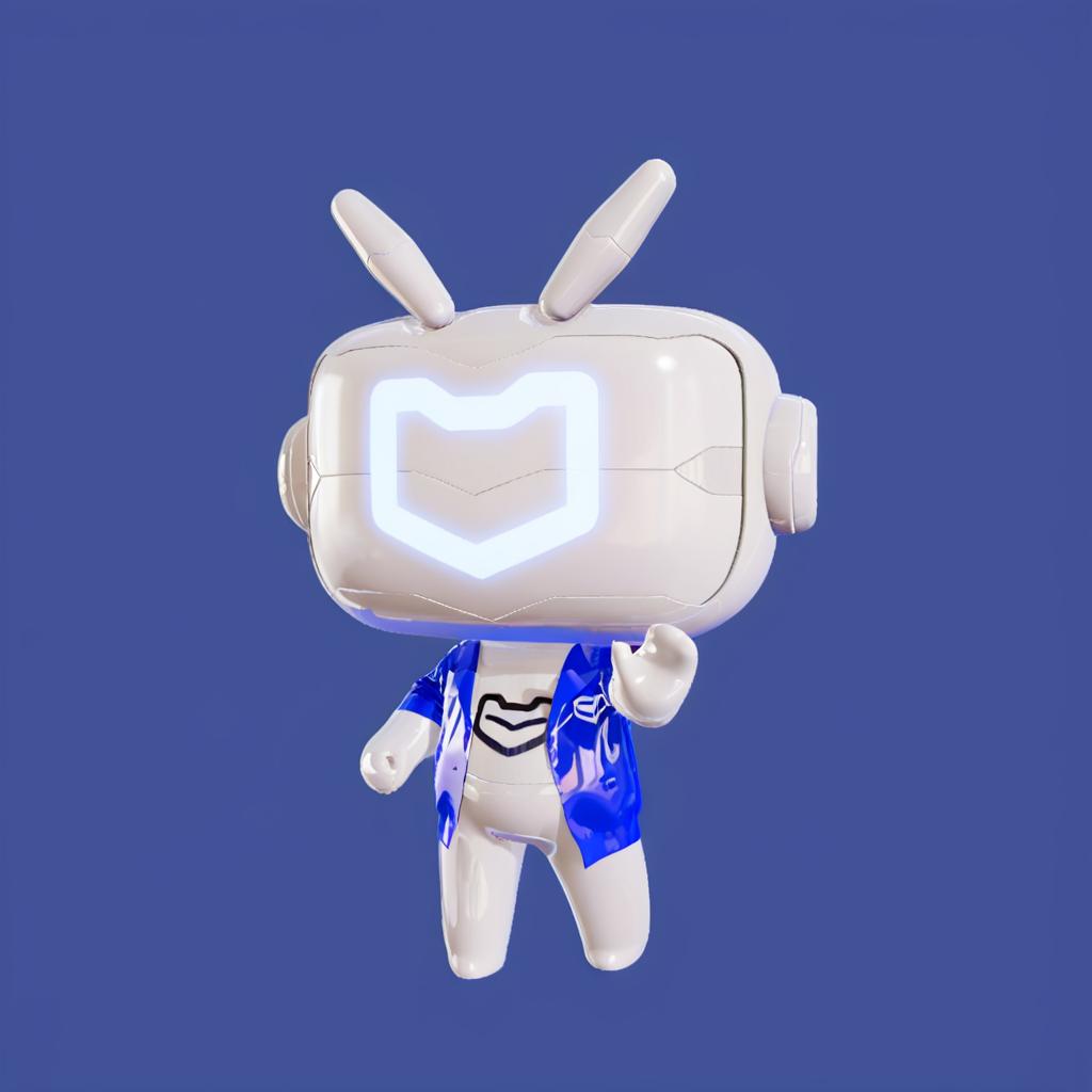  anxiaozhi,a cute white robot with white mask wears a blue suite,gestures prohibited.