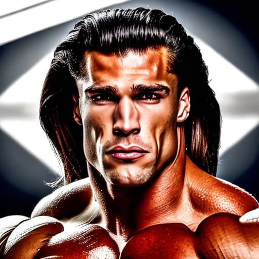 portrait+ style IFBB superstar bodybuilder brunette hunk dude face