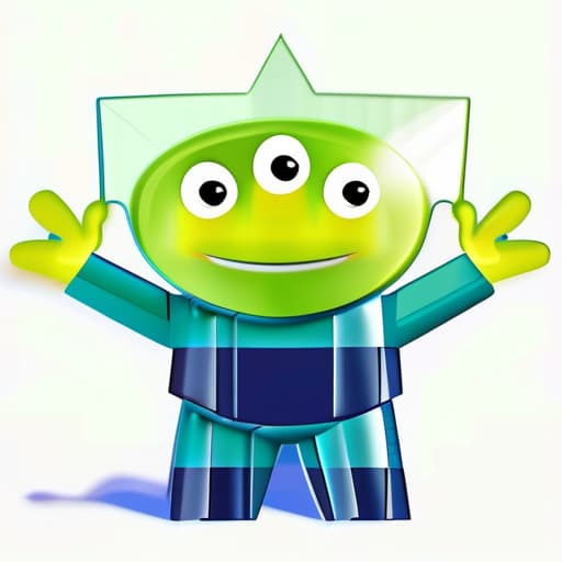  toy story little green man in cubism style