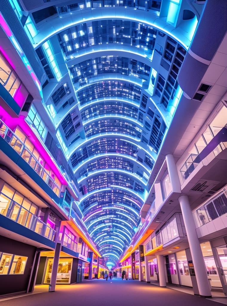  walking pov into futuristic sex city in color