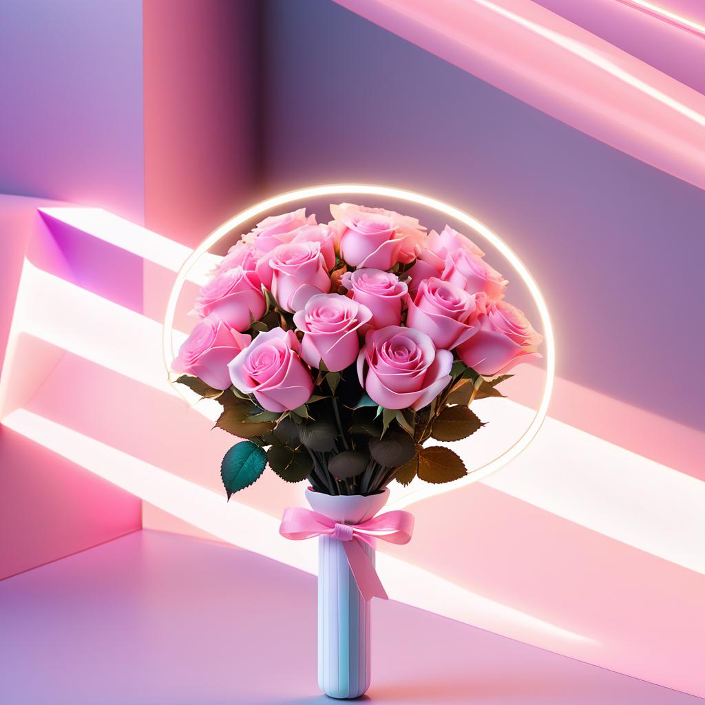  a kpop lightstick that’s pink and has flowers (pink roses) photo realistic, highly intricate and detailed, masterpiece, ultra high res,photography,8k resolution