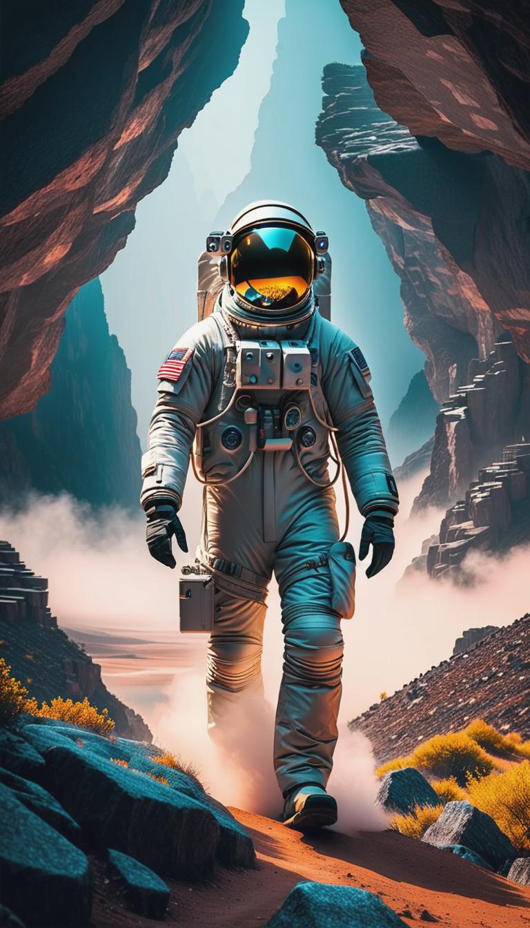  minimalist tattoo style depiction of an astronaut exploring a pixelated alien terrain. low res, blocky, pixel art style, 8 bit graphics., using simple and powerful black or grey lines on a light, solid color background. hyperrealistic, full body, detailed clothing, highly detailed, cinematic lighting, stunningly beautiful, intricate, sharp focus, f/1. 8, 85mm, (centered image composition), (professionally color graded), ((bright soft diffused light)), volumetric fog, trending on instagram, trending on tumblr, HDR 4K, 8K