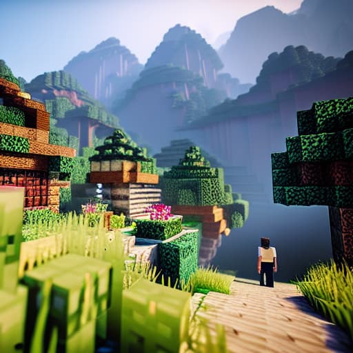  Minecraft Survival series episode 1 Apply the Following Styles Cinematic hyperrealistic, full body, detailed clothing, highly detailed, cinematic lighting, stunningly beautiful, intricate, sharp focus, f/1. 8, 85mm, (centered image composition), (professionally color graded), ((bright soft diffused light)), volumetric fog, trending on instagram, trending on tumblr, HDR 4K, 8K