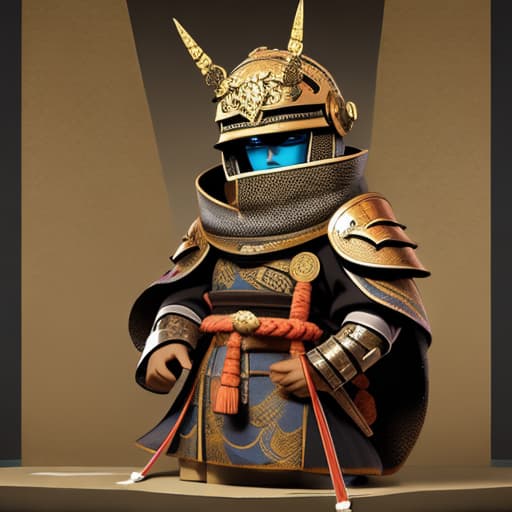  Bishamonten wearing Japanese warrior armor and helmet man Fashion