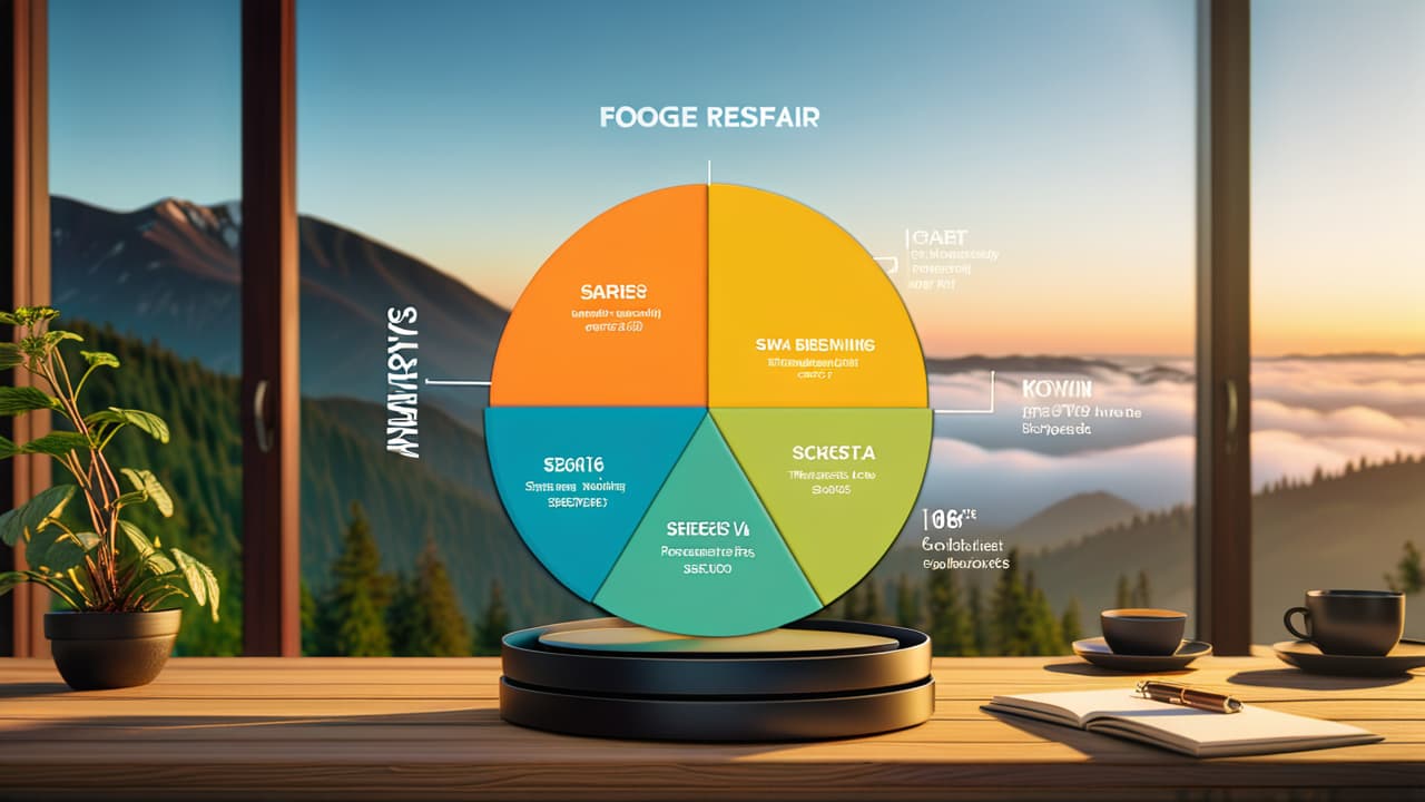  a split pie chart showing three uneven sections, with symbols representing needs, wants, and savings. include shadows and a muted color palette to evoke a sense of imbalance and financial stress. hyperrealistic, full body, detailed clothing, highly detailed, cinematic lighting, stunningly beautiful, intricate, sharp focus, f/1. 8, 85mm, (centered image composition), (professionally color graded), ((bright soft diffused light)), volumetric fog, trending on instagram, trending on tumblr, HDR 4K, 8K