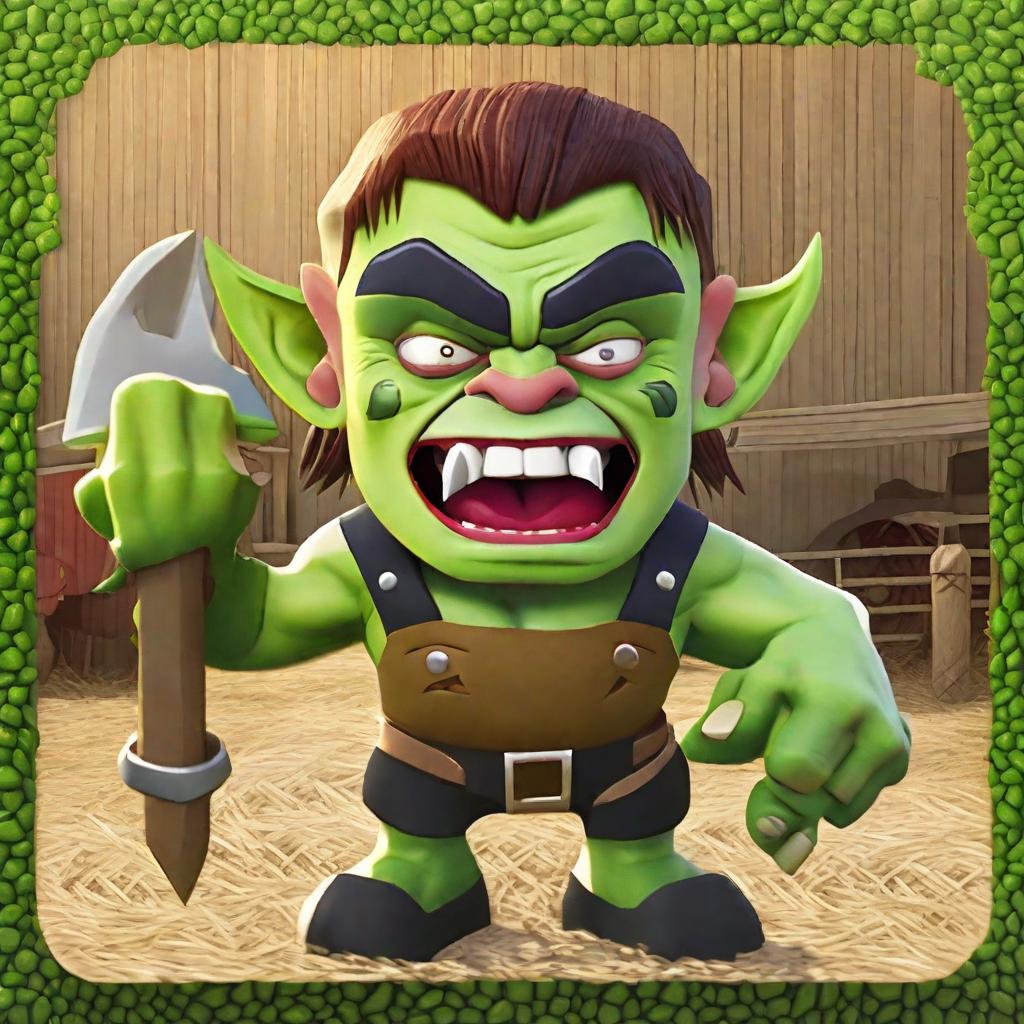  app icon of 3D Orc Crying over farm