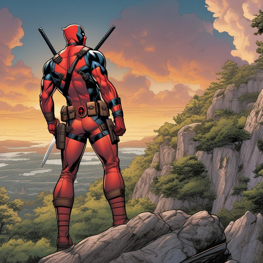  deadpool vs wolverine, marvel comic panel, dc animated comic panel, comic panel, manga and manhwa style panel, portrait, young person face, style for marvel comic, anime comic panel style hyperrealistic, full body, detailed clothing, highly detailed, cinematic lighting, stunningly beautiful, intricate, sharp focus, f/1. 8, 85mm, (centered image composition), (professionally color graded), ((bright soft diffused light)), volumetric fog, trending on instagram, trending on tumblr, HDR 4K, 8K