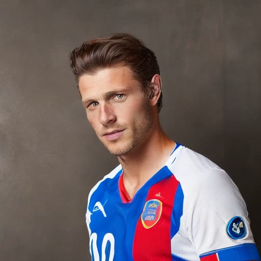 portrait+ style UEFA superstar brunette hunk dude face