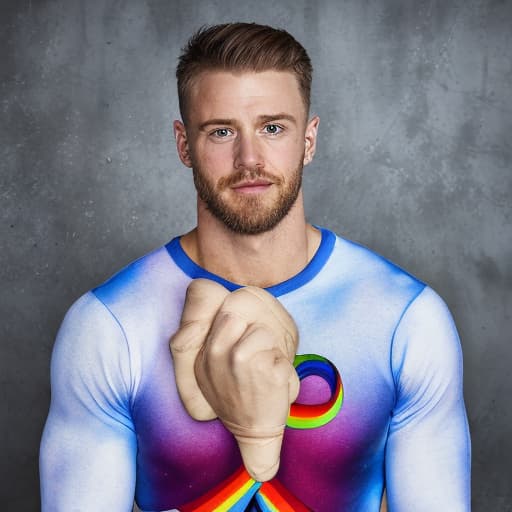 portrait+ style British LGBT queer gymnast hunk dude face