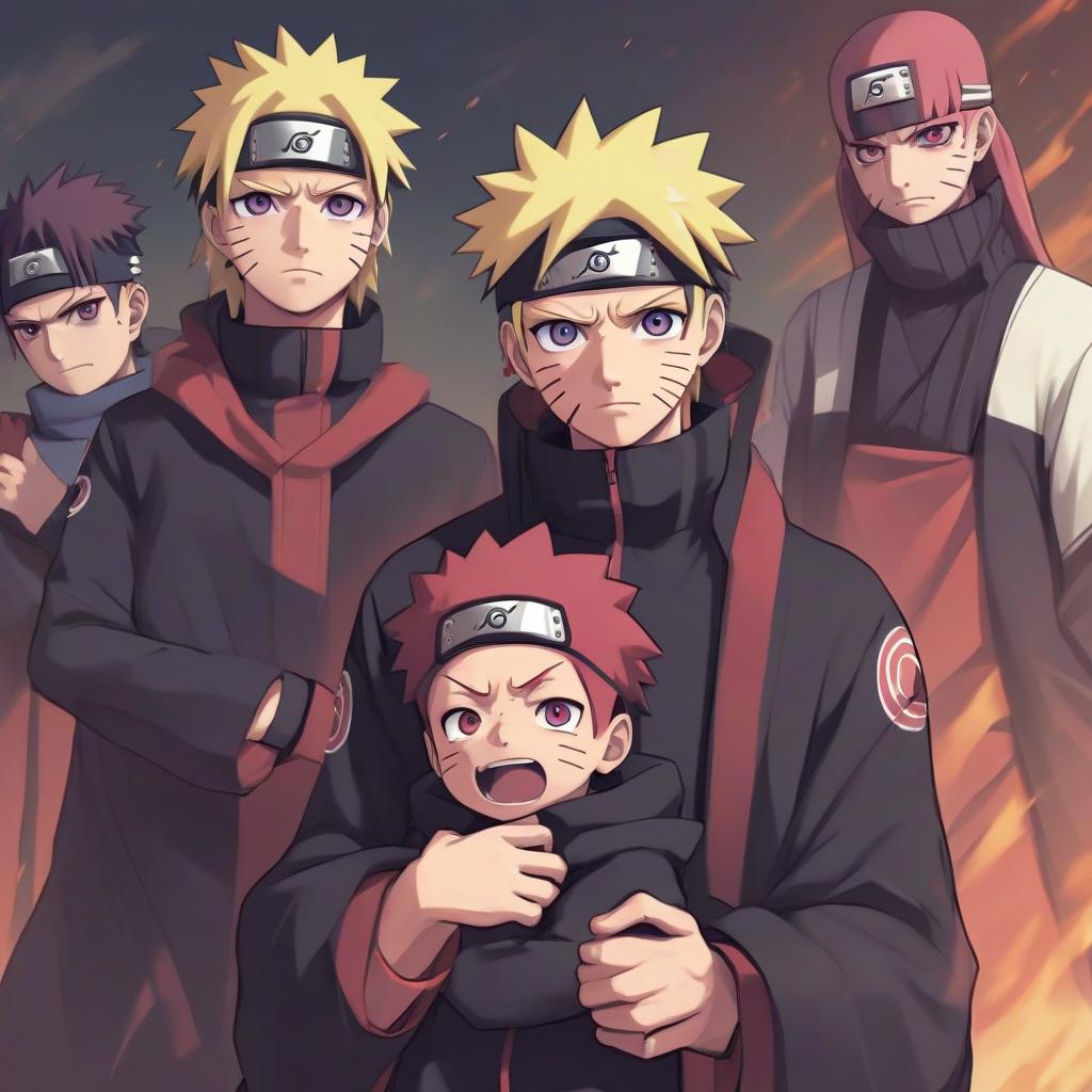  unexpectedly, akatsuki became children and naruto became their father