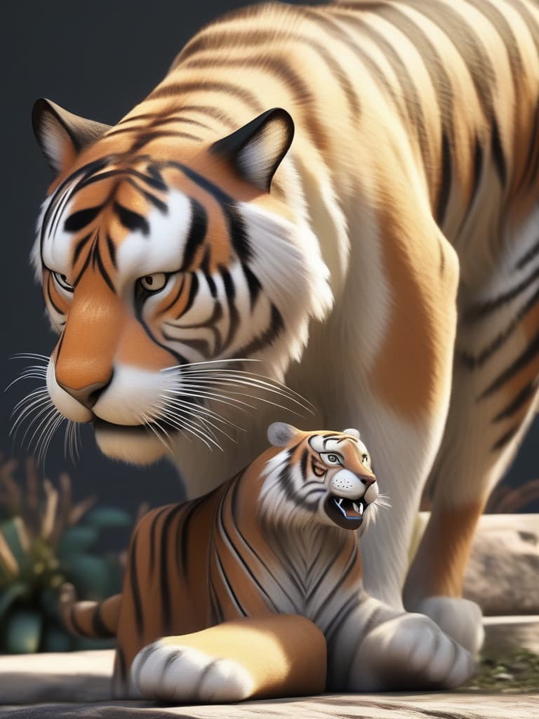  anthropomorphic, tiger, big s, long hair, tolerance, , masterpiece, best quality,8k,ultra detailed,high resolution,an extremely delicate and beautiful,hyper detail