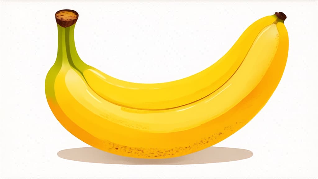  flat illustration, flaticon, (illustration:1.15), banana isolated on white background ar 16:9, [cory loftis, strobist, pascal campion :: 0.2]