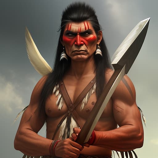  the evil cherokee indian with an axe