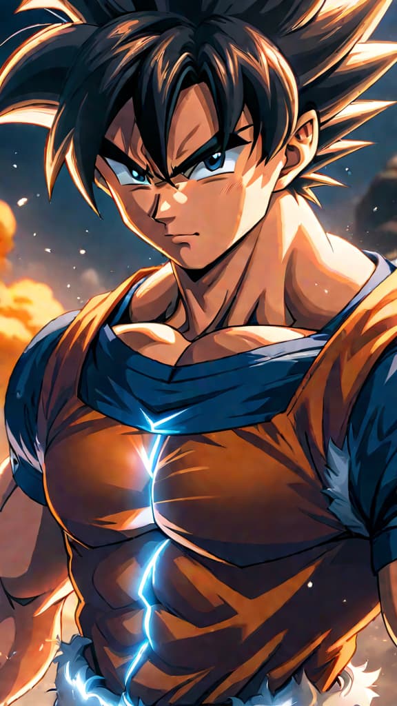  anime art: goku from dragon ball reaching angelic status, mastering ultra instinct to guide a new generation. hyperrealistic, full body, detailed clothing, highly detailed, cinematic lighting, stunningly beautiful, intricate, sharp focus, f/1. 8, 85mm, (centered image composition), (professionally color graded), ((bright soft diffused light)), volumetric fog, trending on instagram, trending on tumblr, HDR 4K, 8K