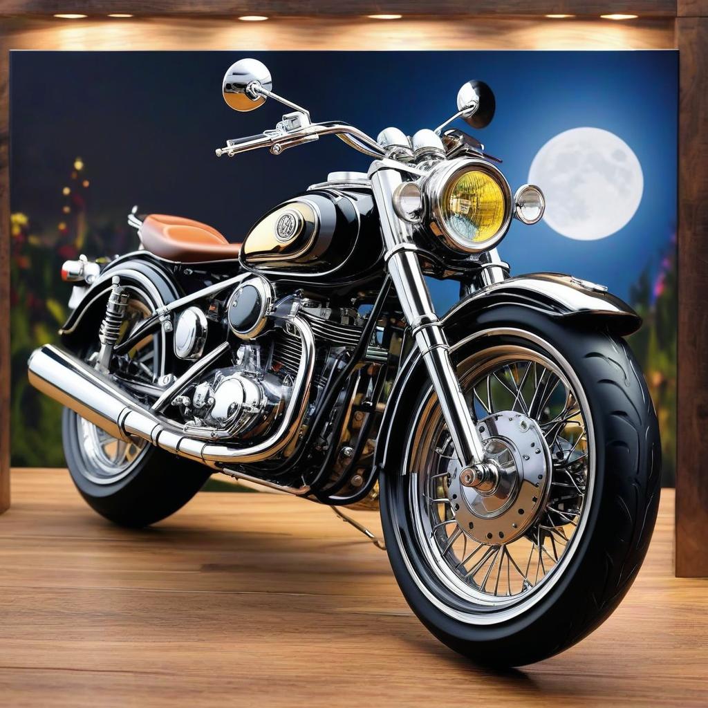  motorcycle carnival. round moon, award winning, professional, highly detailed, masterpiece