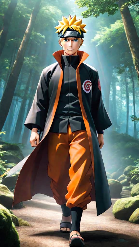  anime art: naruto harnessing the rasengan, embodying his promise to protect and achieve his dreams. hyperrealistic, full body, detailed clothing, highly detailed, cinematic lighting, stunningly beautiful, intricate, sharp focus, f/1. 8, 85mm, (centered image composition), (professionally color graded), ((bright soft diffused light)), volumetric fog, trending on instagram, trending on tumblr, HDR 4K, 8K