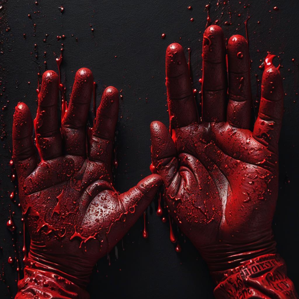  the word street in blood on some hands with a black background, award winning, professional, highly detailed, masterpiece